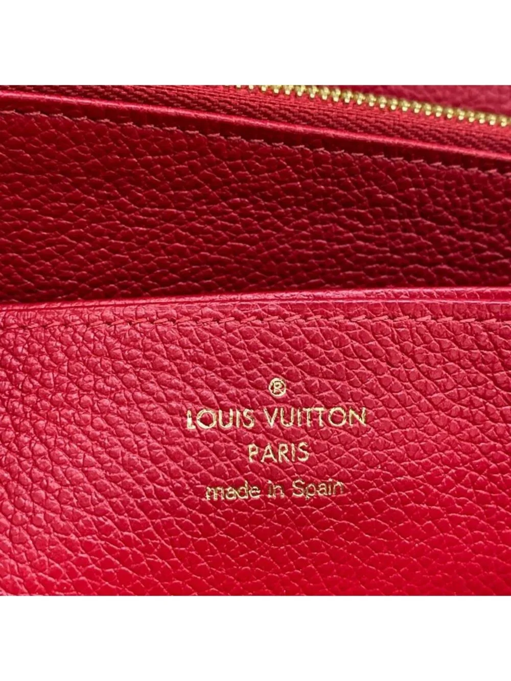 Louis Vuitton Wallet Monogram Empreinte Zippy Scarlet Leather Cowhide